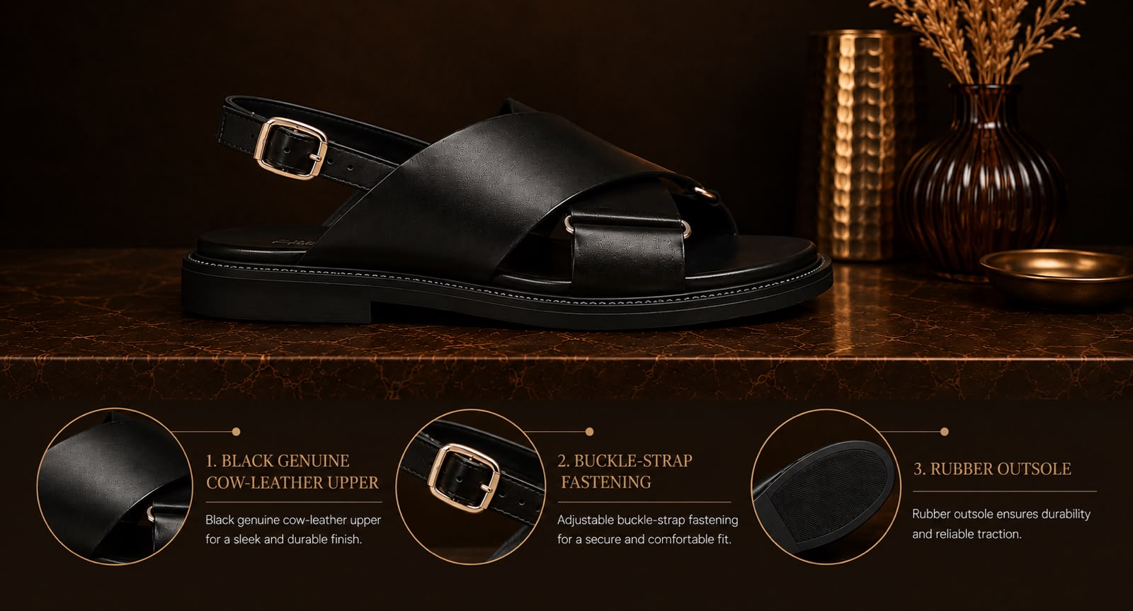 Women's Black Sandals – Marseilleslider_item_PDah87