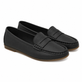 Lyon women's black loafers side profile