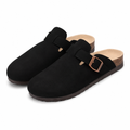 Loire women's black sandals side profile