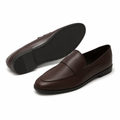 Bordeaux women's dark brown loafers upper detail