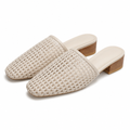 Marais women's white mules side profile