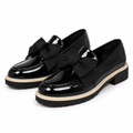 Strasbourg women's black loafers heel detail