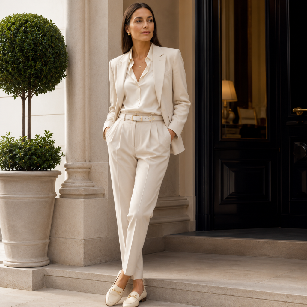 Sicily women's white leather belt product detail