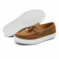 Monaco women's brown loafers upper detail