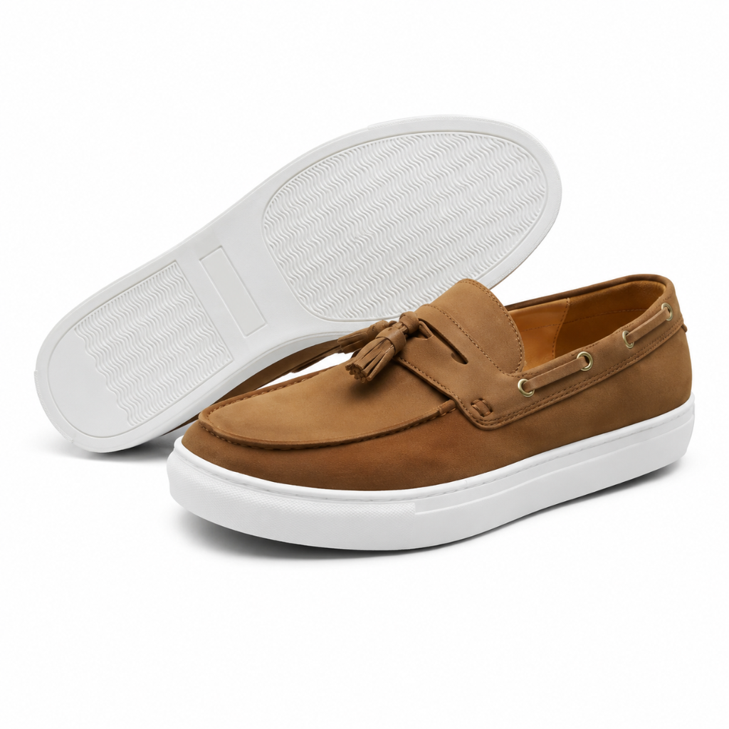 Monaco women's brown loafers upper detail