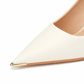 Lyon women's white court shoes upper detail