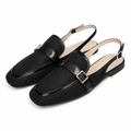 Milan women's black mules side profile