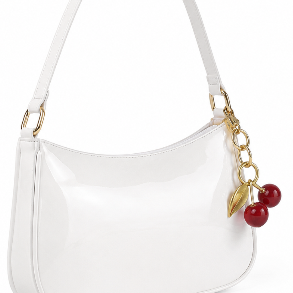 Milan women's white shoulder bag side profile