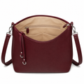 Opera women's burgundy shoulder bag interior detail