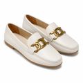 Nice women's white loafers side profile
