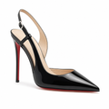 Avignon women's black court shoes side profile