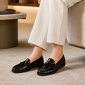 Paris women's black loafers alternate angle