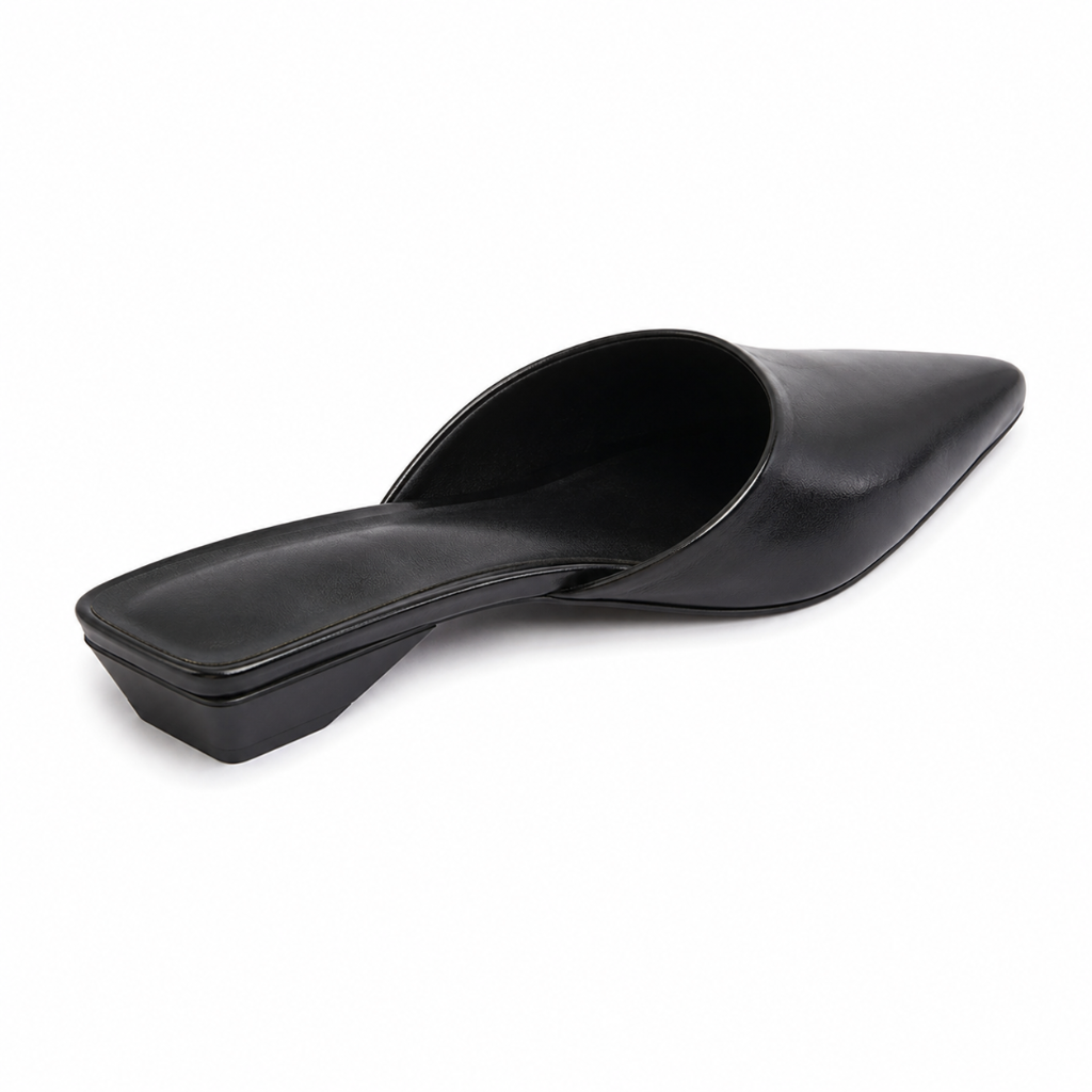 Venus women's black mules stitched detail