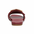 Lyon women's burgundy sandals fastening detail