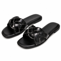 Nice women's black sandals side profile