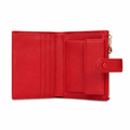 As women's red wallet closure detail