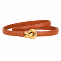 Vienna light brown leather belt geometric detail