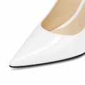 Annecy women's white court shoes pointed toe detail