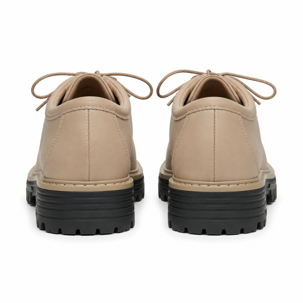 Loire women's khaki loafers heel detail