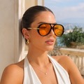 Majorca women's black and orange sunglasses alternate angle