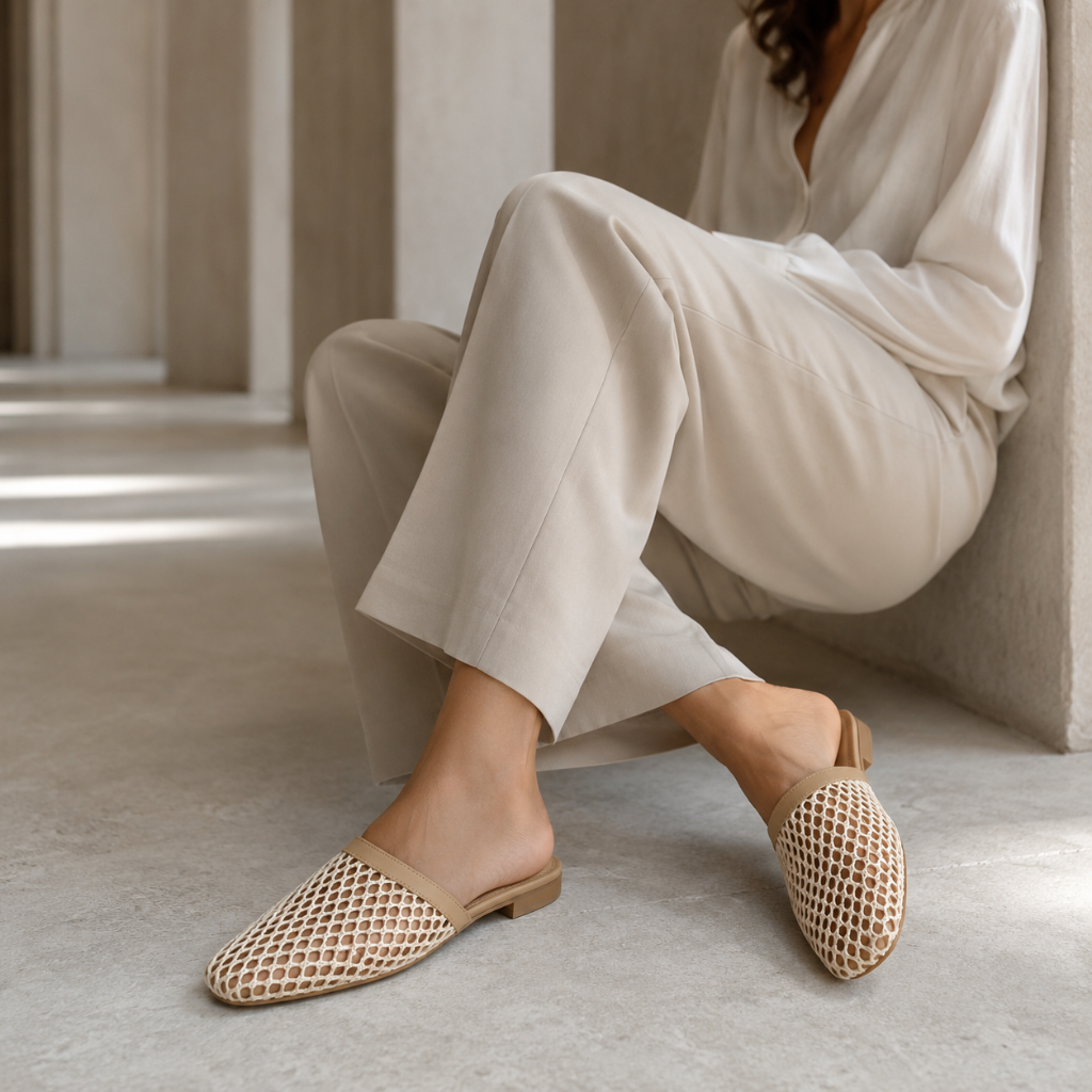 Concorde women's cream mules alternate angle
