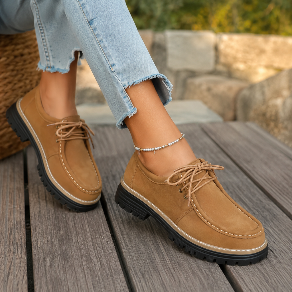 Loire women's brown loafers alternate angle