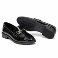 Deauville women's black loafers upper detail