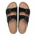 Chantilly women's black slide sandals sole detail