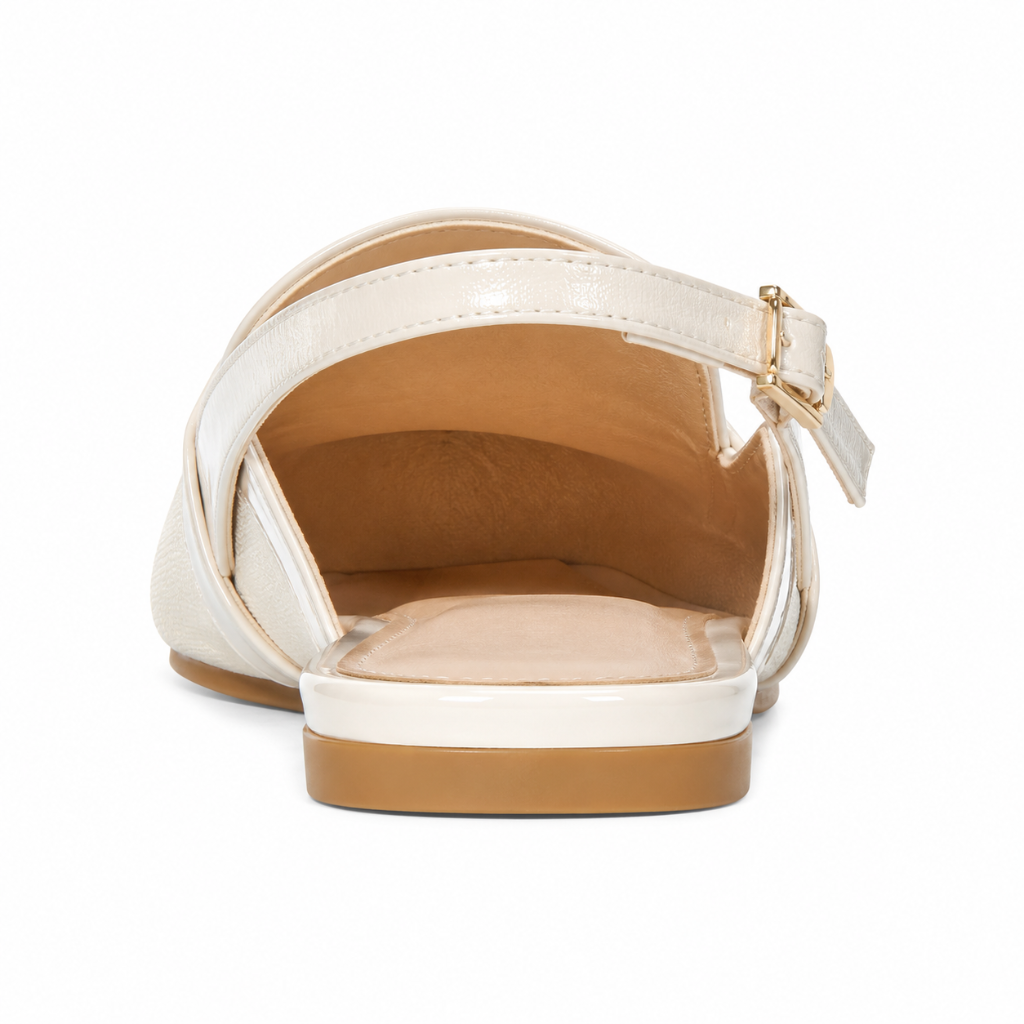 Milan women's white mules sole detail