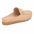Saint-Tropez women's beige mule-style sandals fabric insole detail