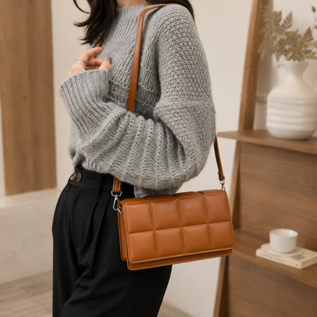 Portofino women's light brown shoulder bag alternate angle