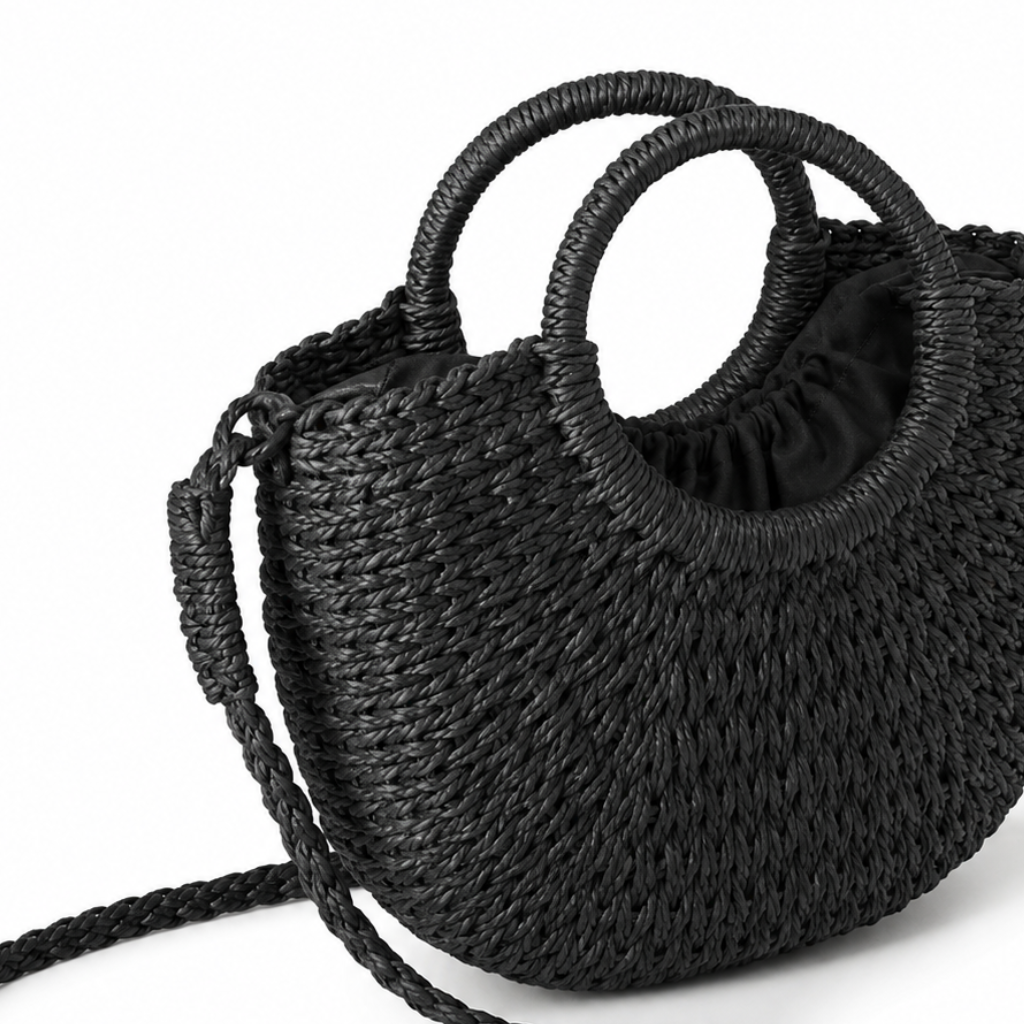 Sorrento women's black shoulder bag side profile