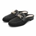 Opera women's black mules side profile