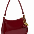 Milan women's burgundy shoulder bag side profile