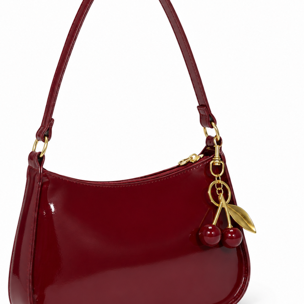 Milan women's burgundy shoulder bag side profile