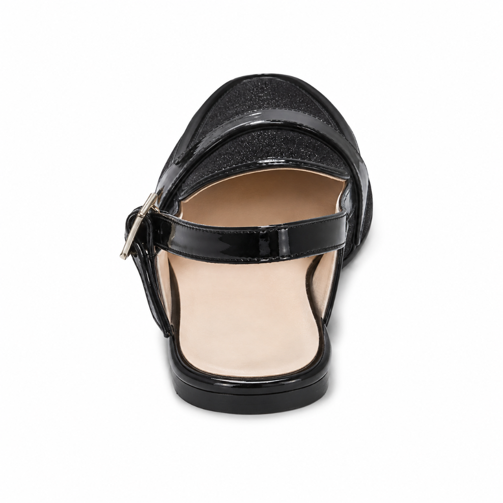 Milan women's black mules sole detail