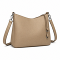 Opera women's beige shoulder bag zip closure detail