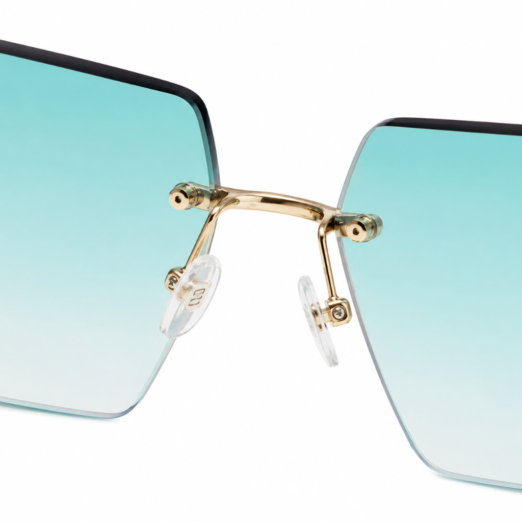Ibiza women's gold and green sunglasses side profile