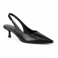 Deauville women's black court shoes side profile
