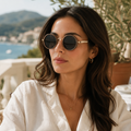 Dubrovnik women's gold and tea sunglasses alternate angle