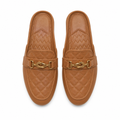 Vendôme women's caramel mules upper detail