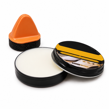 Neutral leather shoe polish cream with applicator