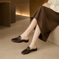 Luxembourg women's brown mules alternate angle
