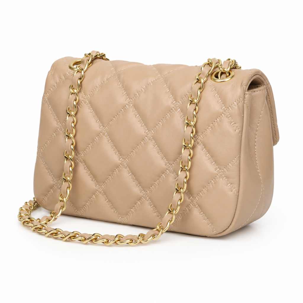 Louvre women's khaki shoulder bag material detail