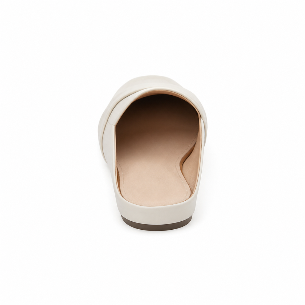 Sorbonne women's white mules upper detail