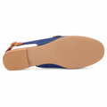 Venice women's blue mules upper detail