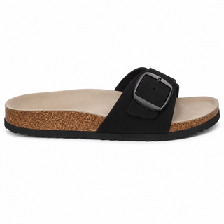 Deauville women's black suede sandals
