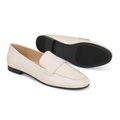 Bordeaux women's white loafers upper detail