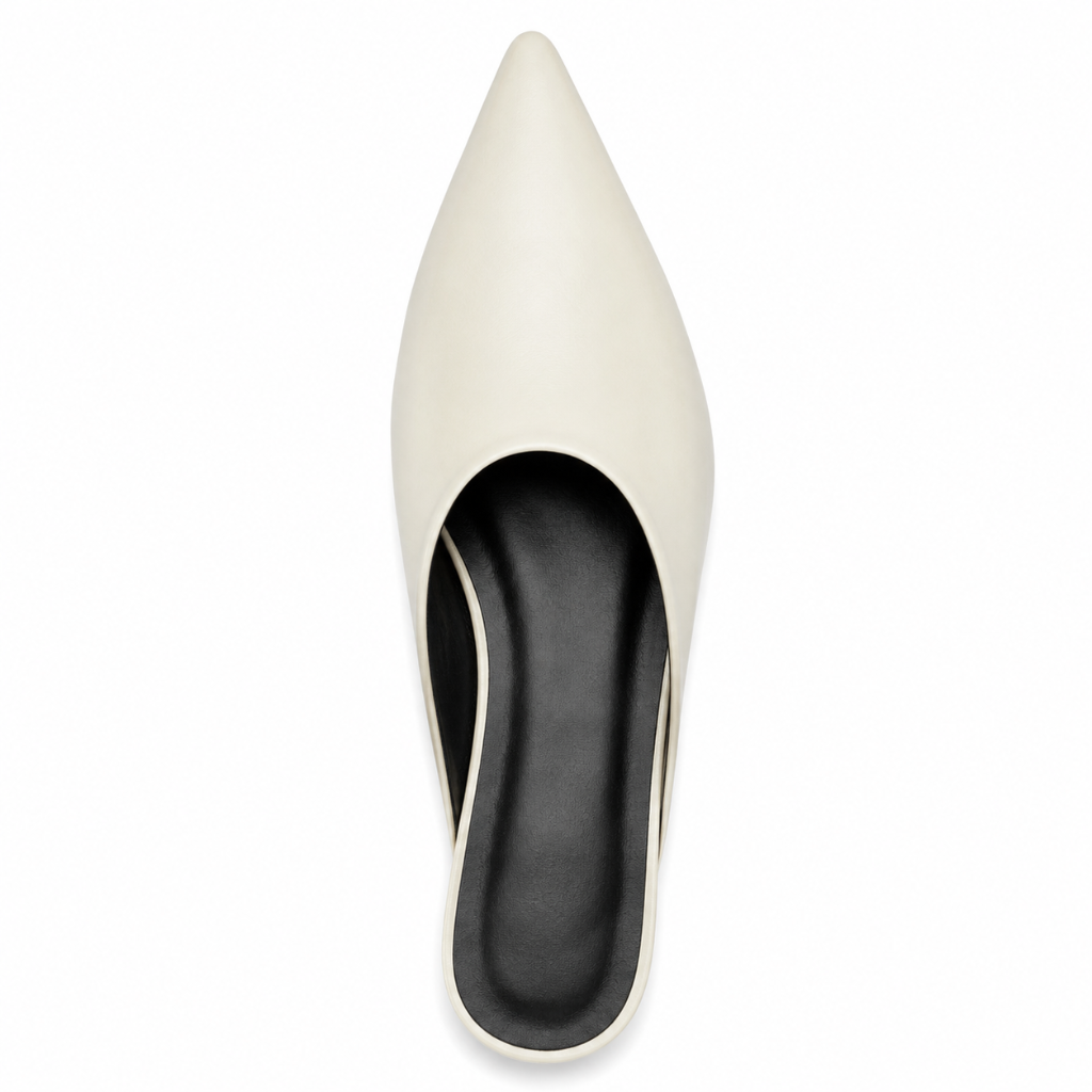 Venus women's white mules stitched detail