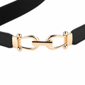 Madrid black waist belt fastening detail